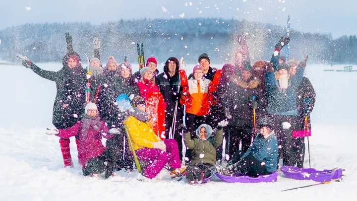 Group of students in winter