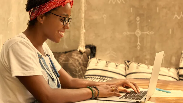 a person working with a laptop